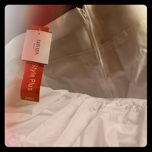 Bridal gown slip and lace corset.